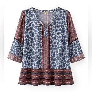 💙 Boho Floral Blouse